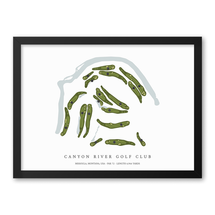 Canyon River Golf Club | Golf Course Map | Black Frame