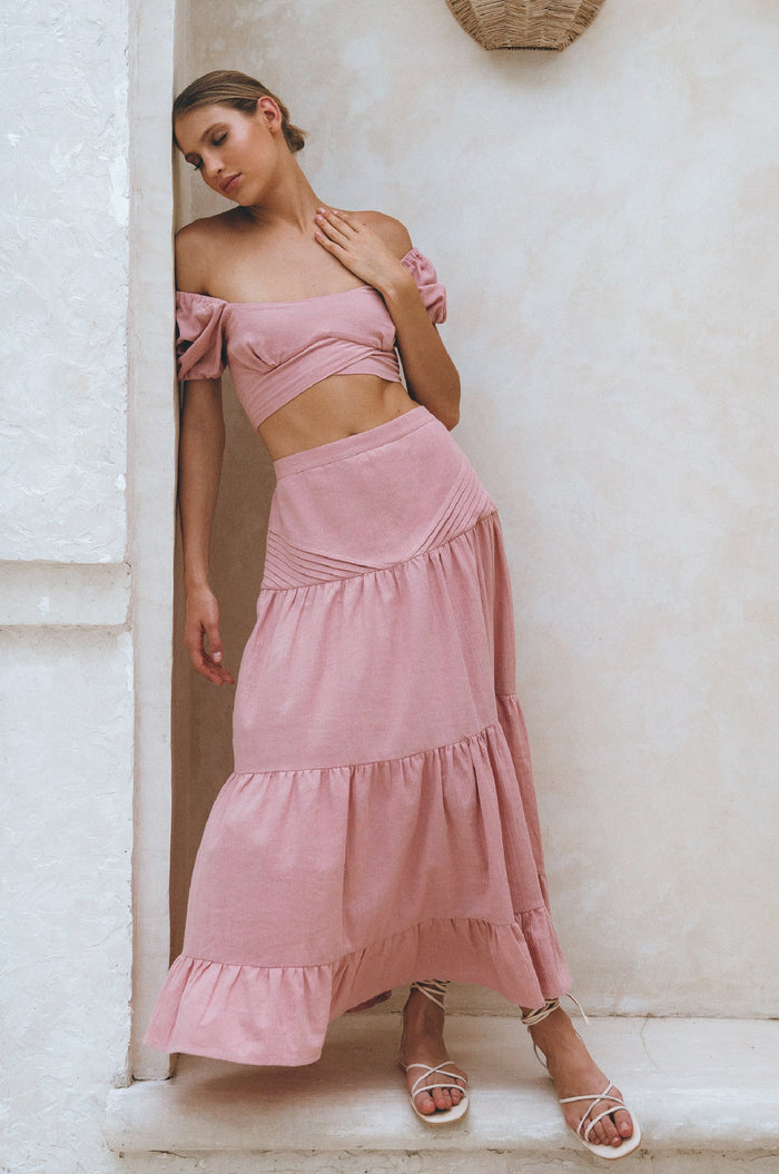 Casablanca Voluminous Skirt in Rose - Laluxe Femme