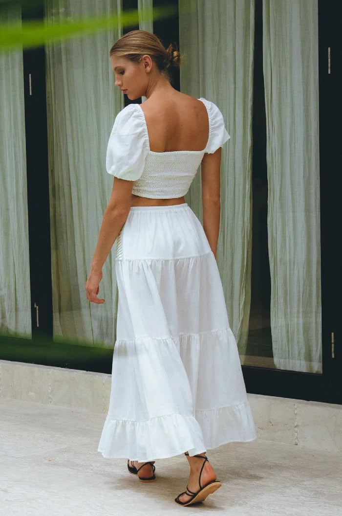 Casablanca Voluminous Skirt in White - Laluxe Femme