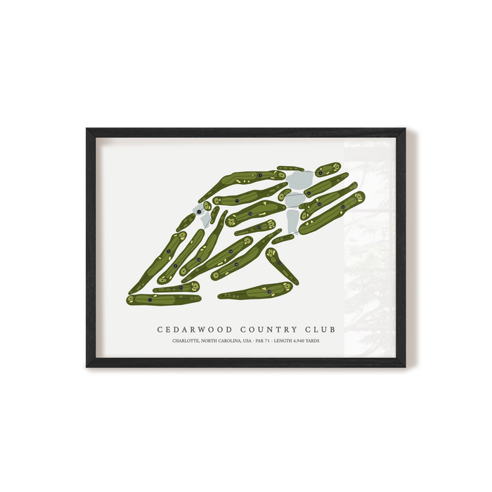 Cedarwood Country Club | Golf Course Map | Black Frame