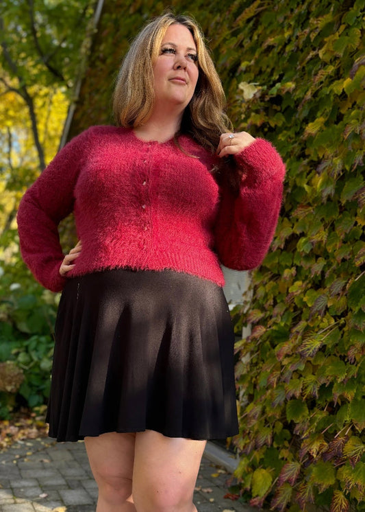Celeste Cardigan in Aged Red