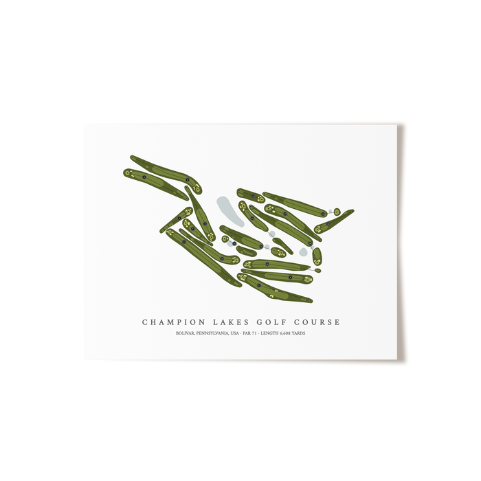 Champion Lakes Golf Course | Golf Course Map | Unframed