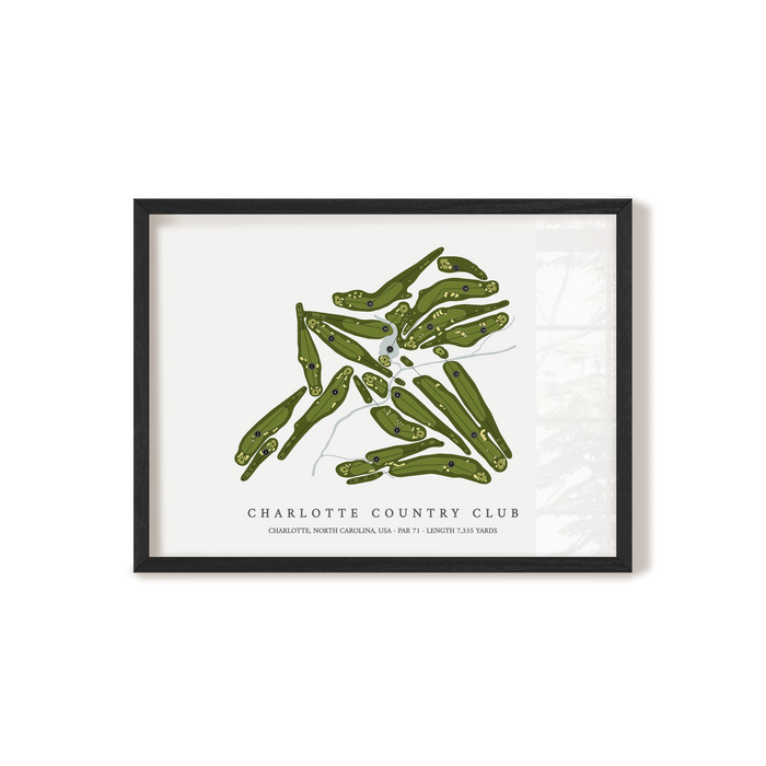 Charlotte Country Club | Golf Course Map | Black Frame