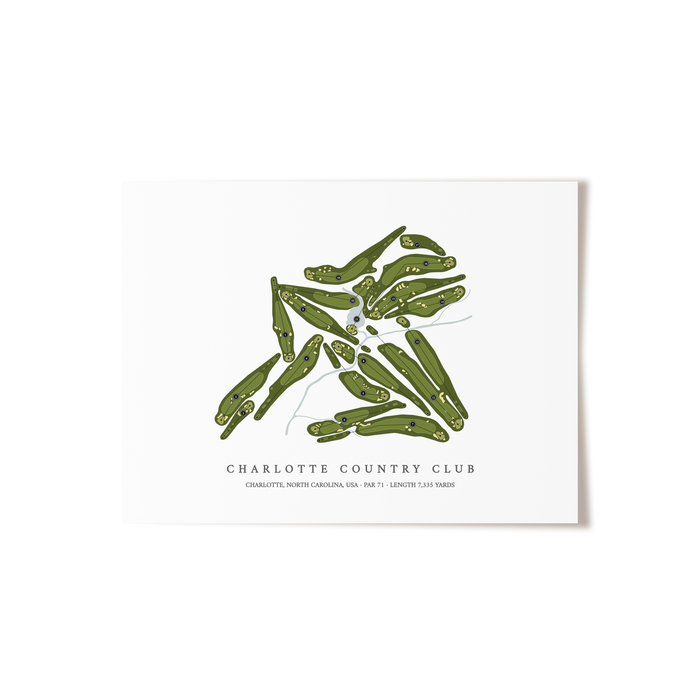 Charlotte Country Club | Golf Course Map | Unframed