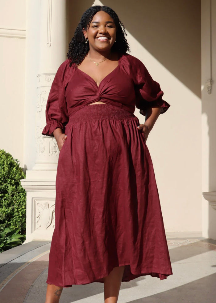 Charlotte Plum Dress - Laluxe Femme