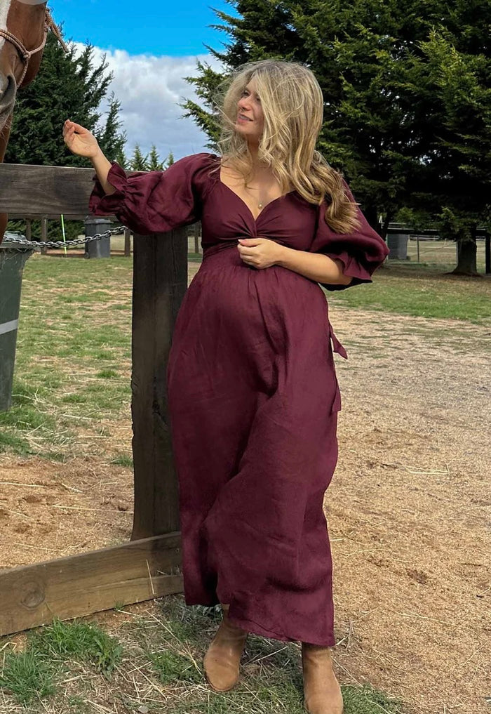 Charlotte Plum Dress - Laluxe Femme