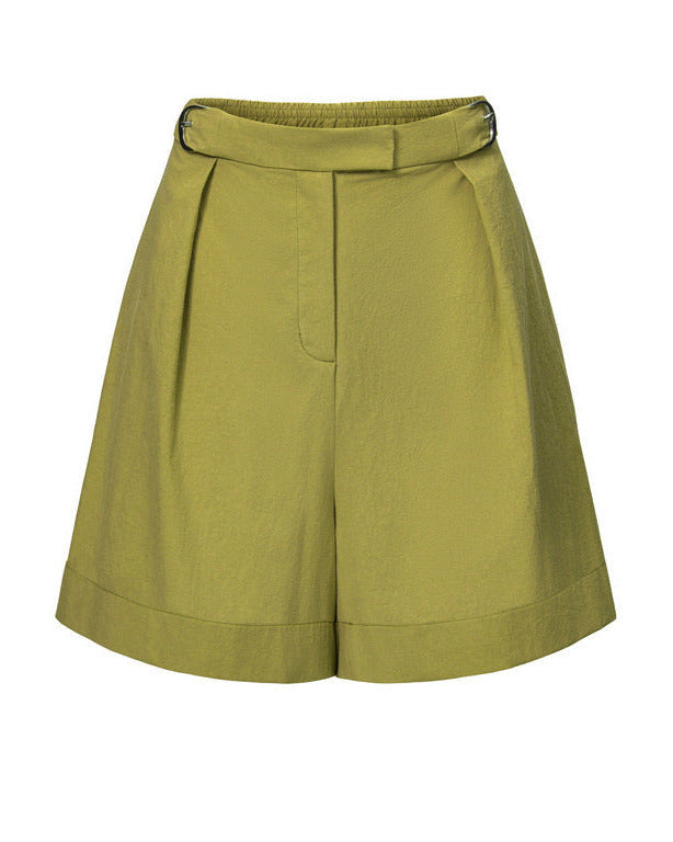 Green shorts on a white background