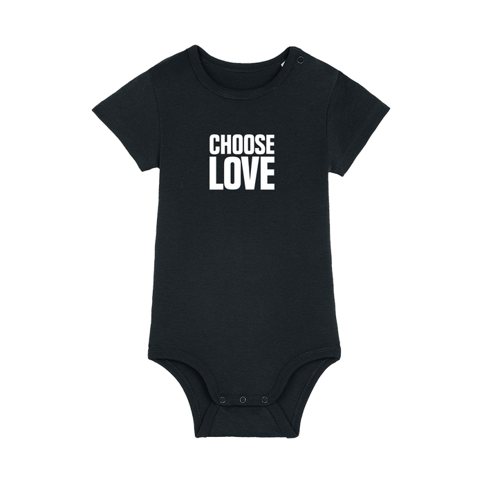 Choose Love Classic Logo Black Baby Grow
