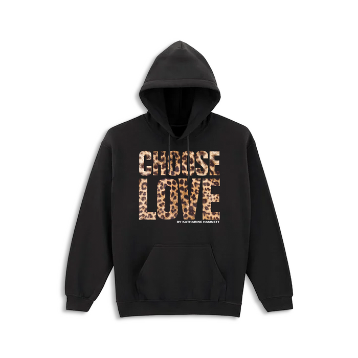 Choose Love Leopard Print Hoodie by Katharine Hamnett