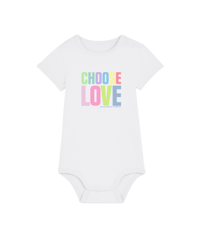 Choose Love Summer Baby Grow By Katharine Hamnett