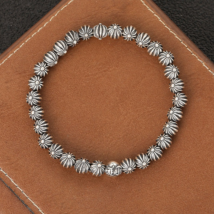 Chrome Hearts Cross Flower Bead Bracelet – bracelet front view