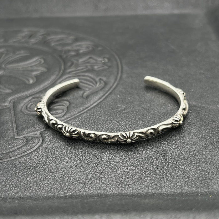 Chrome Hearts Scroll Cross Cuff Bracelet – bracelet front view