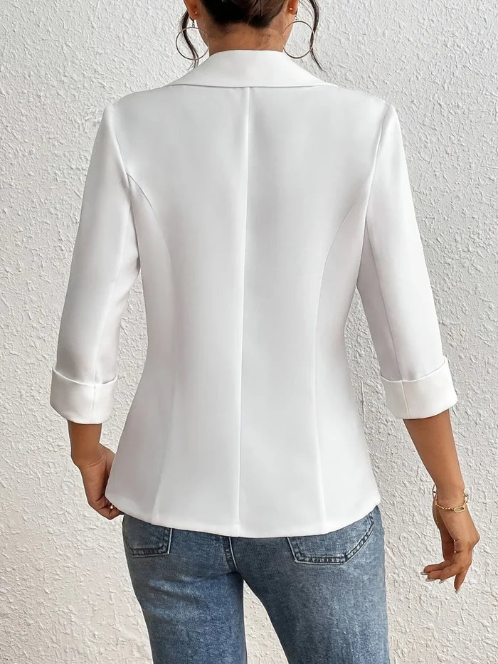 Classic Lapel Collar One Button Blazer
