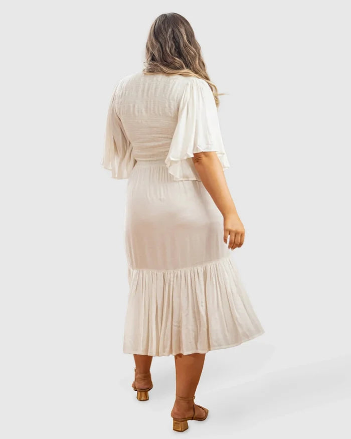 Plus Size White Midi Dress | Plus Size Sustainable Fashion