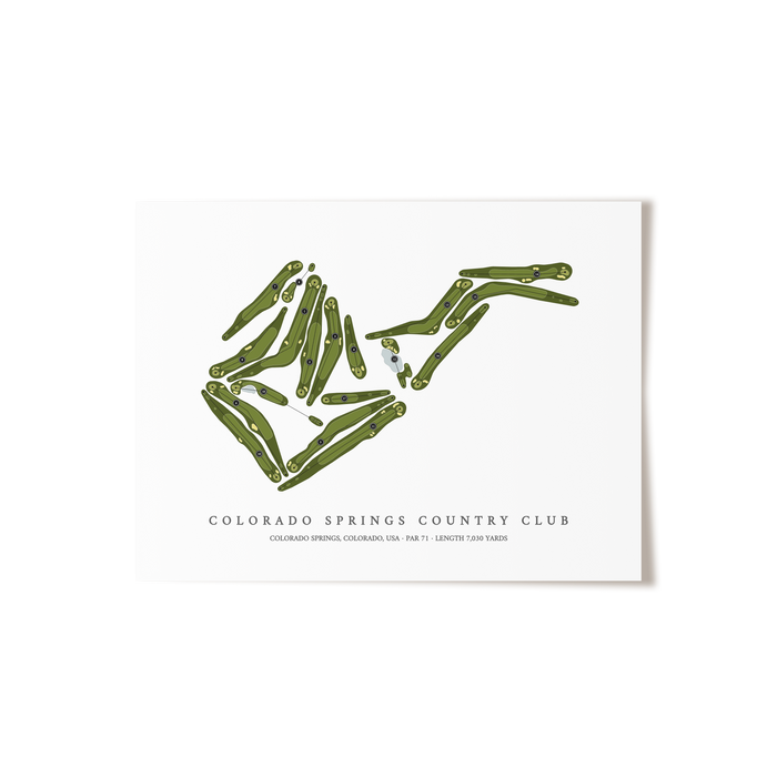 Colorado Springs Country Club | Golf Course Map | Unframed