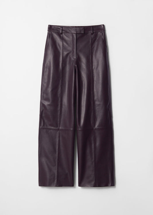& Other Stories - Cooper Leather Trousers - Purple -