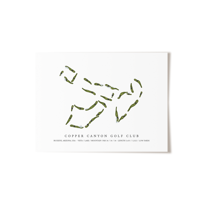 Copper Canyon Golf Club | Golf Course Map | Unframed