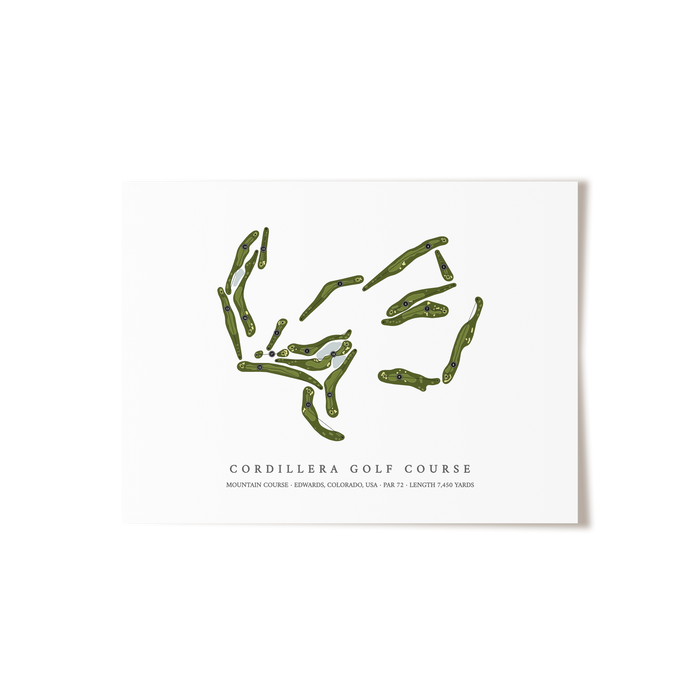 Cordillera Golf Course - Mountain Course | Golf Course Map | Unframed