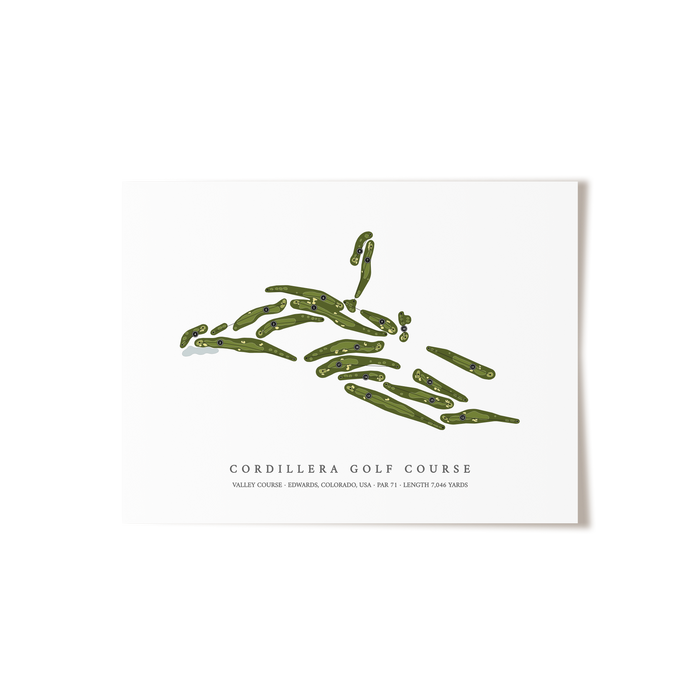 Cordillera Golf Course - Valley Course | Golf Course Map | Unframed