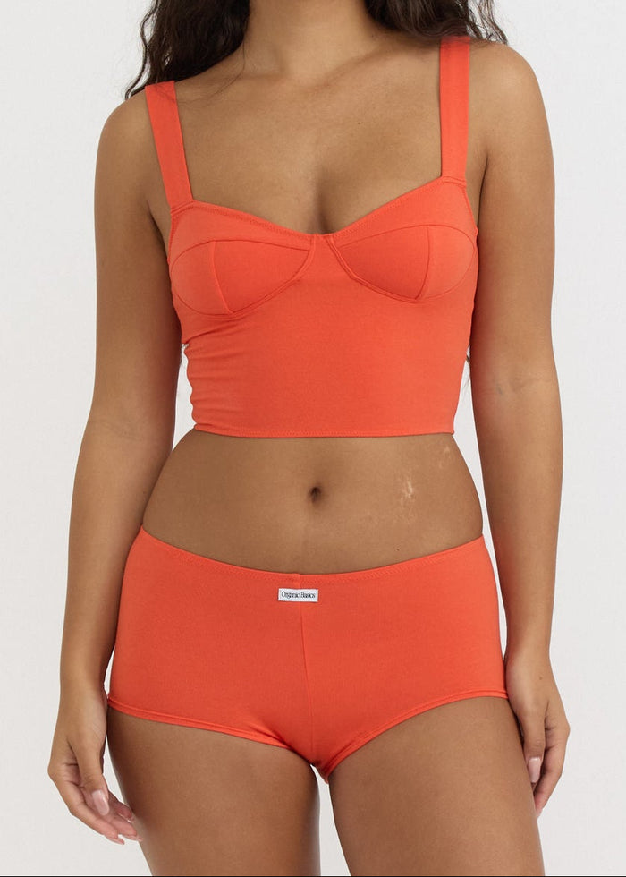 Organic Basics - Core Icon Shorty - Vibrant Red -