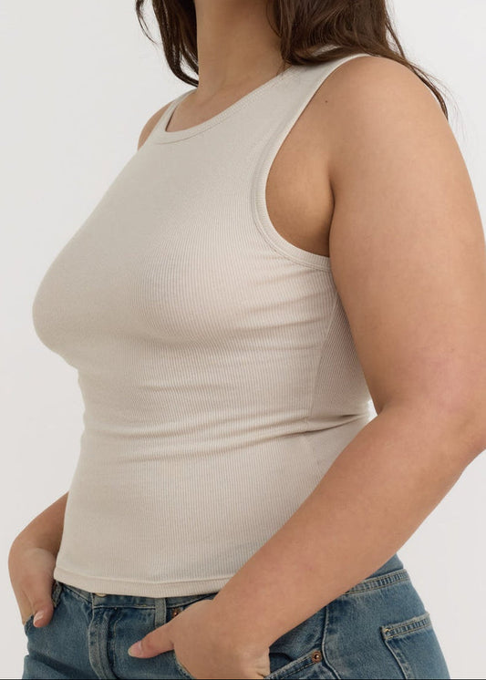Organic Basics - Core Rib Tank Top - Sandstone -