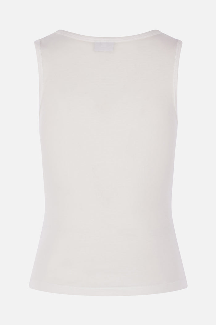 cotton tank top with logo print