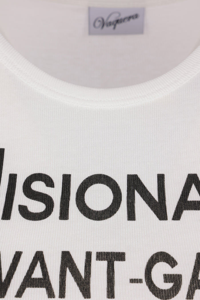 cotton tank top with logo print