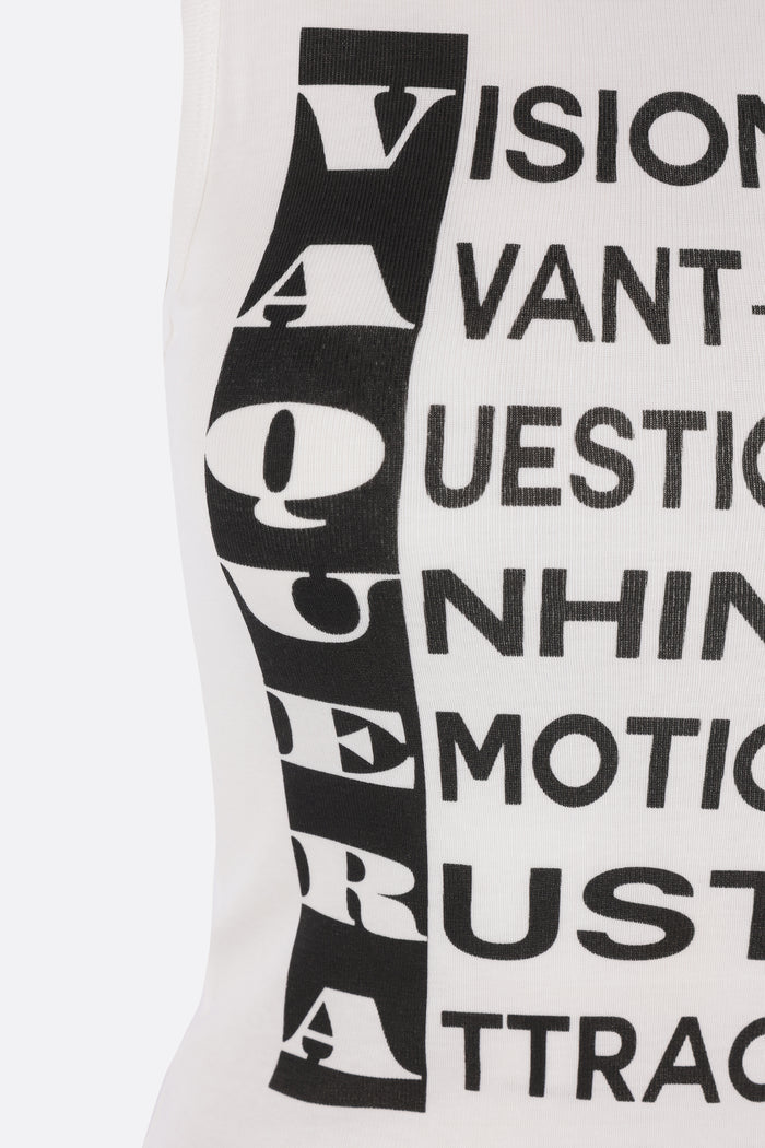 cotton tank top with logo print