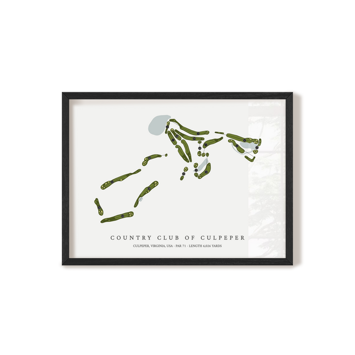 Country Club of Culpeper | Golf Course Map | Black Frame