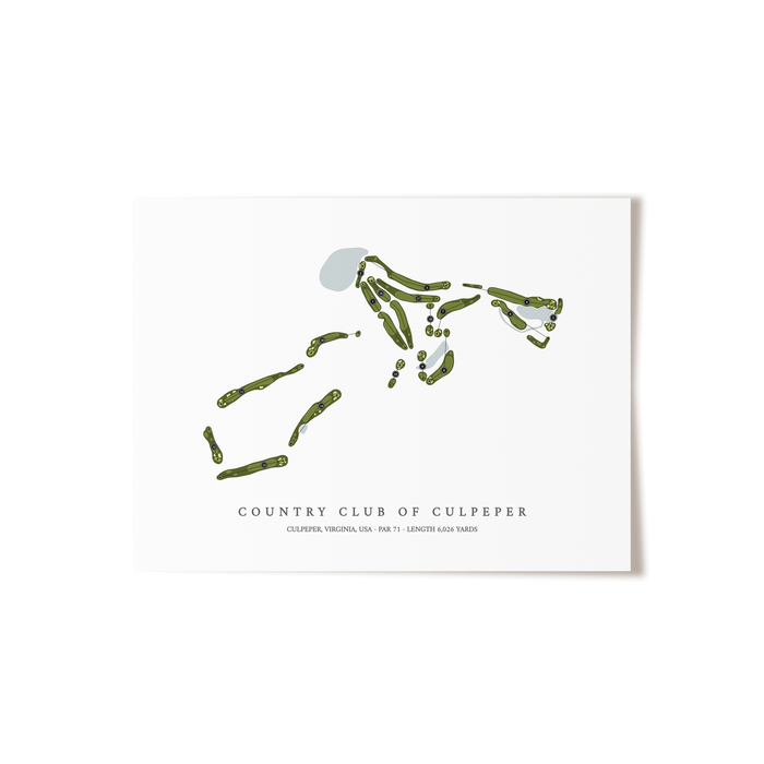 Country Club of Culpeper | Golf Course Map | Unframed