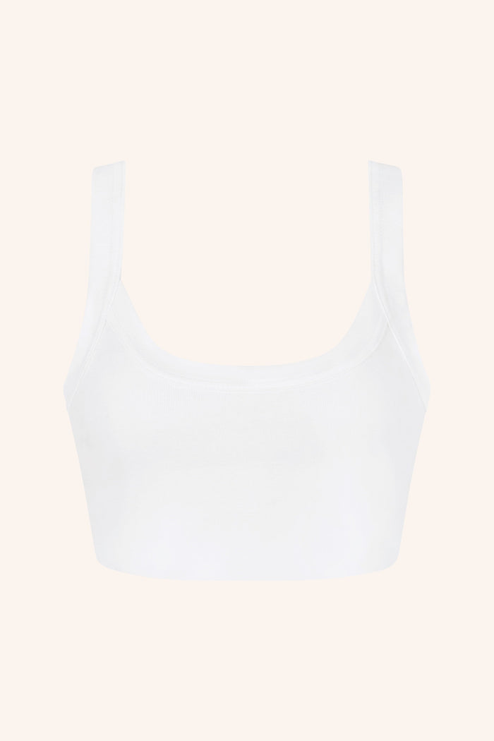 Les Girls XS / White Crop Top Grey