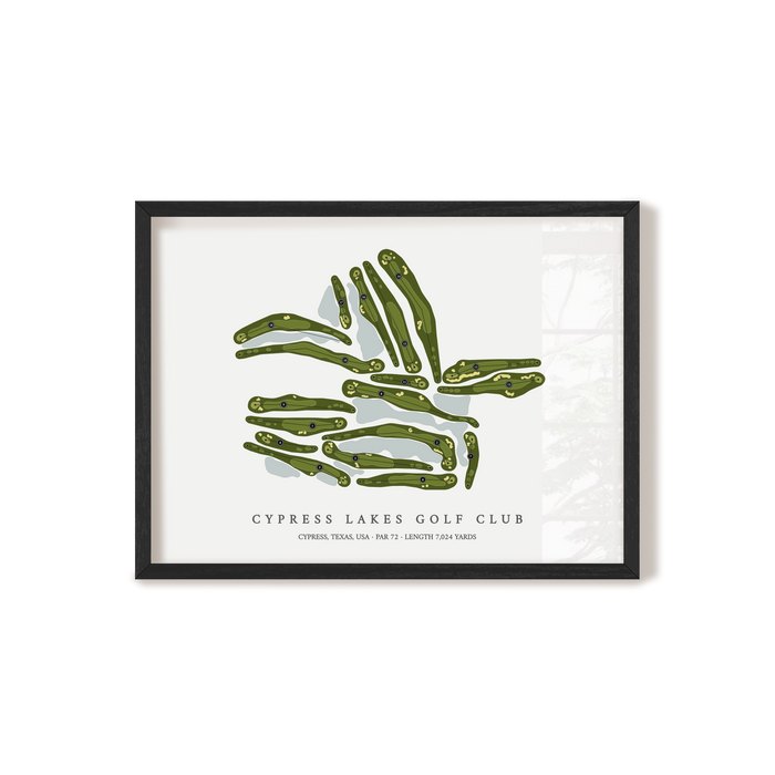 Cypress Lakes Golf Club | Golf Course Map | Black Frame