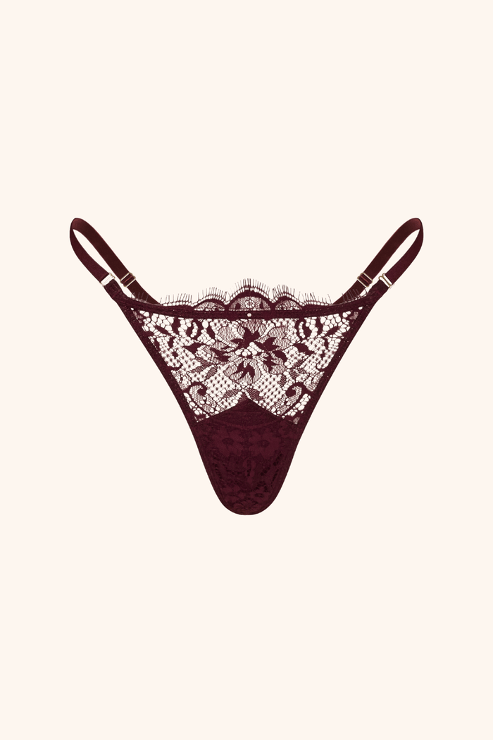 Dainty One Size / Burgundy Thong Burgundy