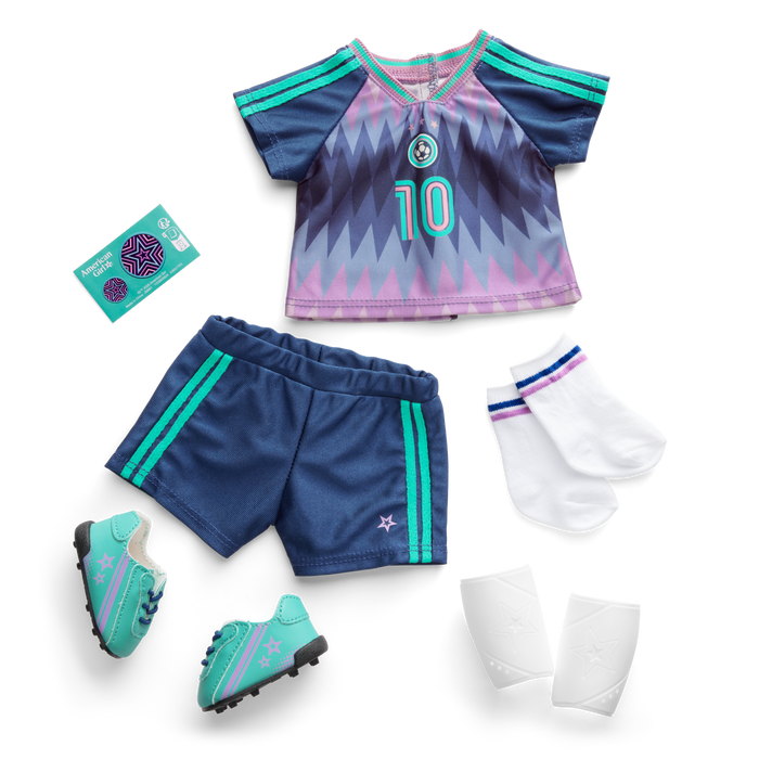 Daisy Davenport’s™ Soccer Net Set & Uniform Bundle for 18-inch Dolls (Girl of the Year™ 2027)