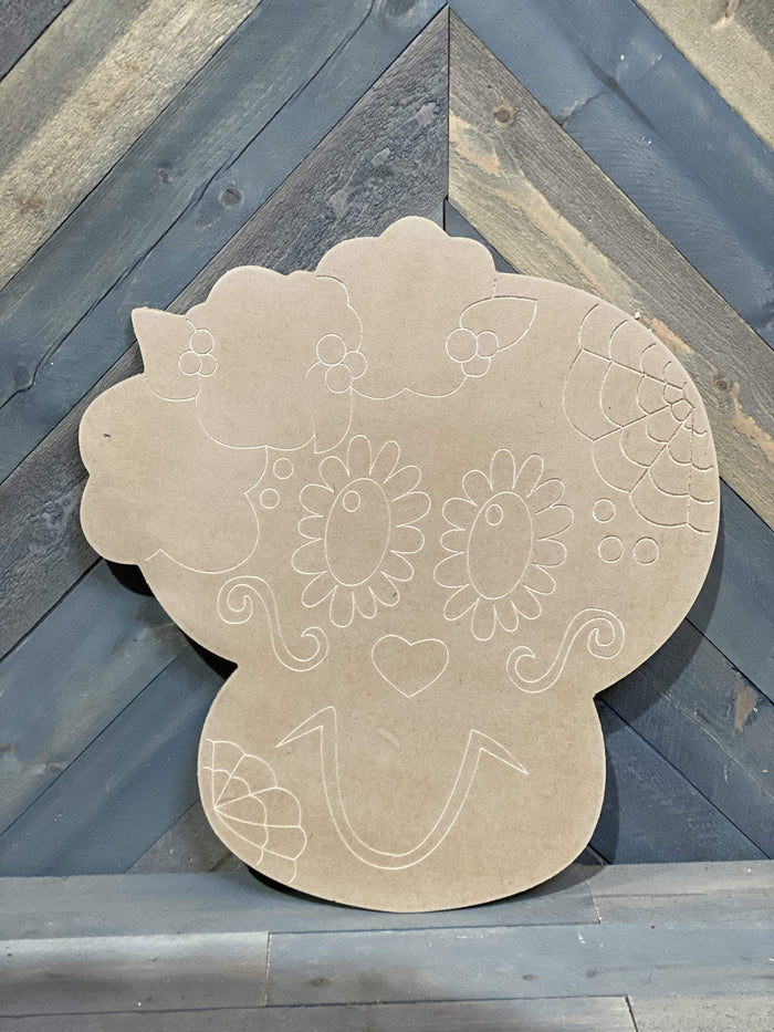 sugatr skull yard art blank template