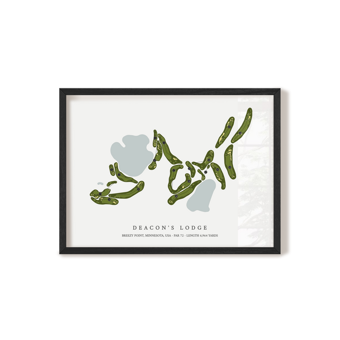 Deacon's Lodge | Golf Course Map | Black Frame