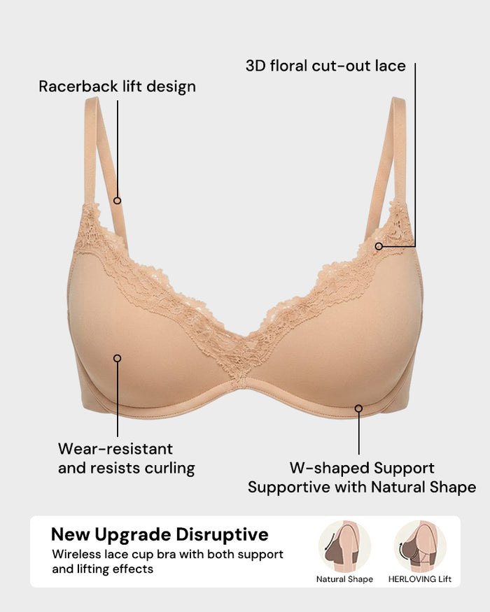 Deep V Lace Push-Up Bra
