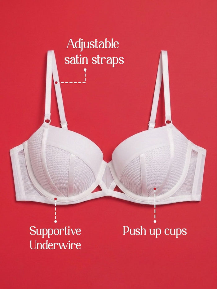 Demi Cup Black Padded Underwired Bra