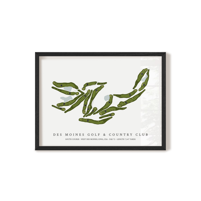Des Moines Golf & Country Club - South Course | Golf Course Map | Black Frame