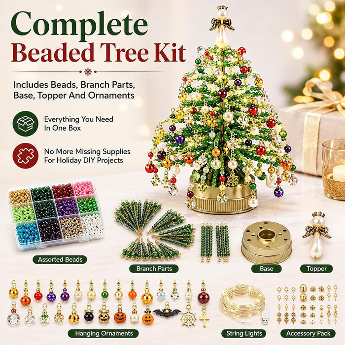 DIY Beaded Christmas Tree Kit — Create Your Own Sparkling Holiday Decor