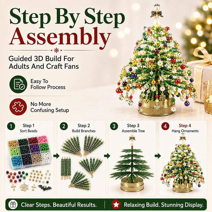 DIY Beaded Christmas Tree Kit — Create Your Own Sparkling Holiday Decor