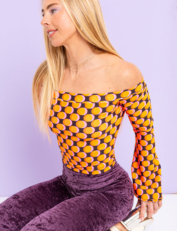 Double Vision Off-The-Shoulder Top