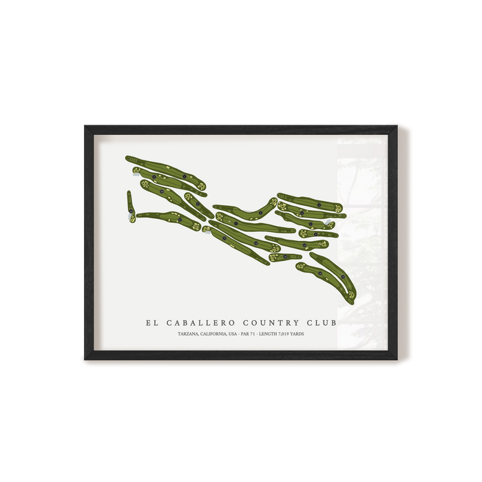 El Caballero Country Club | Golf Course Map | Black Frame