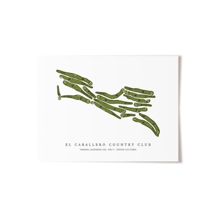 El Caballero Country Club | Golf Course Map | Unframed
