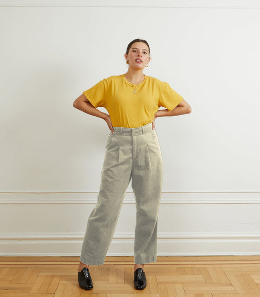 Loup - Elaine Pleated Tapered Trousers - Salt -
