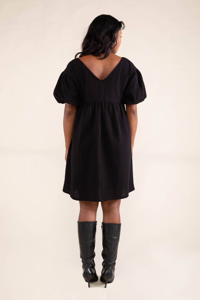 Elodie Babydoll Dress in Black