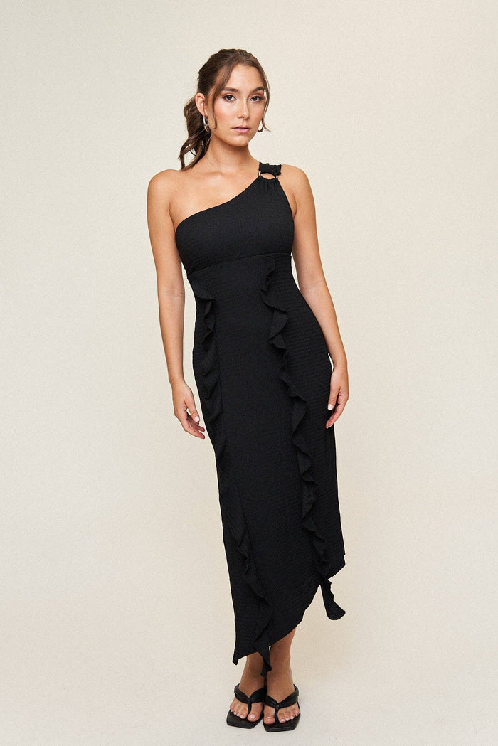 Emily One Shoulder O-Ring Dress