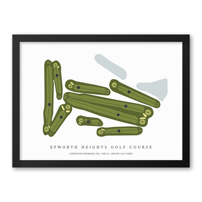 Epworth Heights Golf Course | Golf Course Map | Black Frame