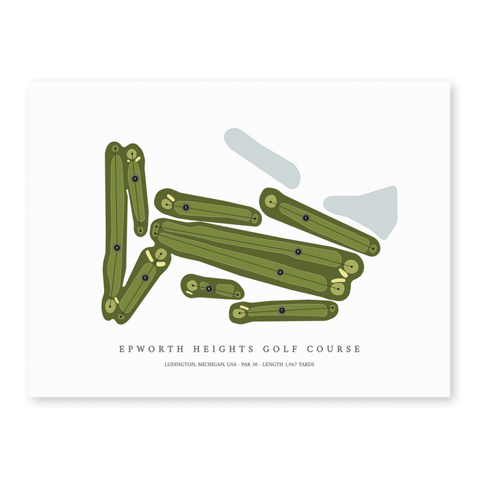 Epworth Heights Golf Course | Golf Course Map | Unframed