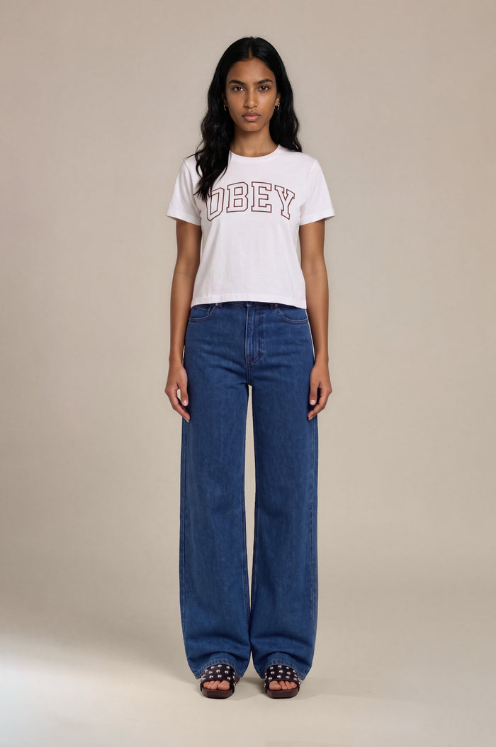 Obey - Errand II Highwaist Denim - Stone Wash Indigo -